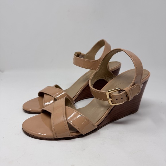 Stuart Weitzman Nextwedge Adobe Aniline Leather Sandals Size 8 - Picture 2 of 9